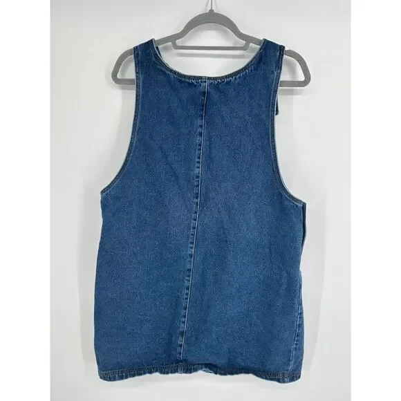 Lucy And Yak Women Size 10 Dress Black Organic Cotton Denim Jean Overalls Jumper - Picture 2 of 5